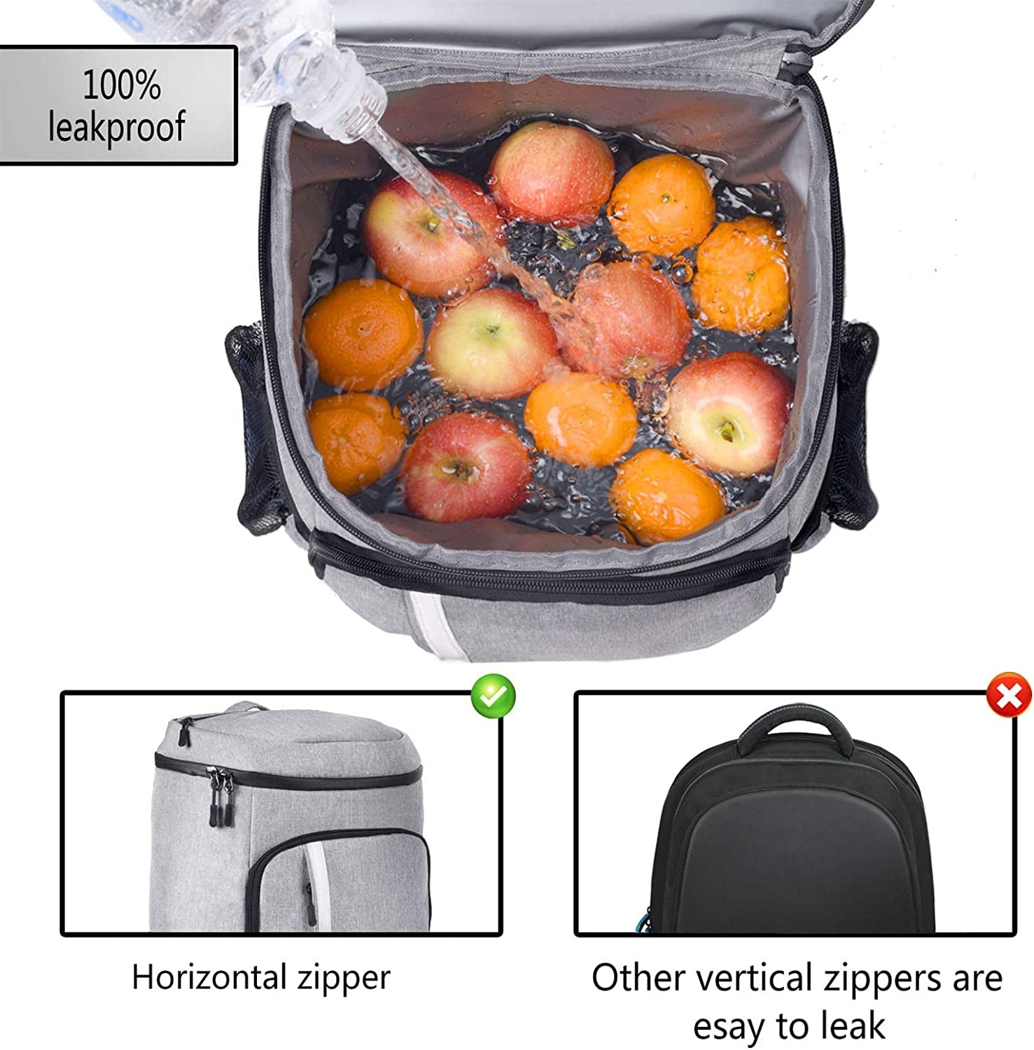 Backpack Cooler Leakproof Insulated Waterproof Backpack, Lightweight Soft Beach Cooler for Men Women to, 30 Cans