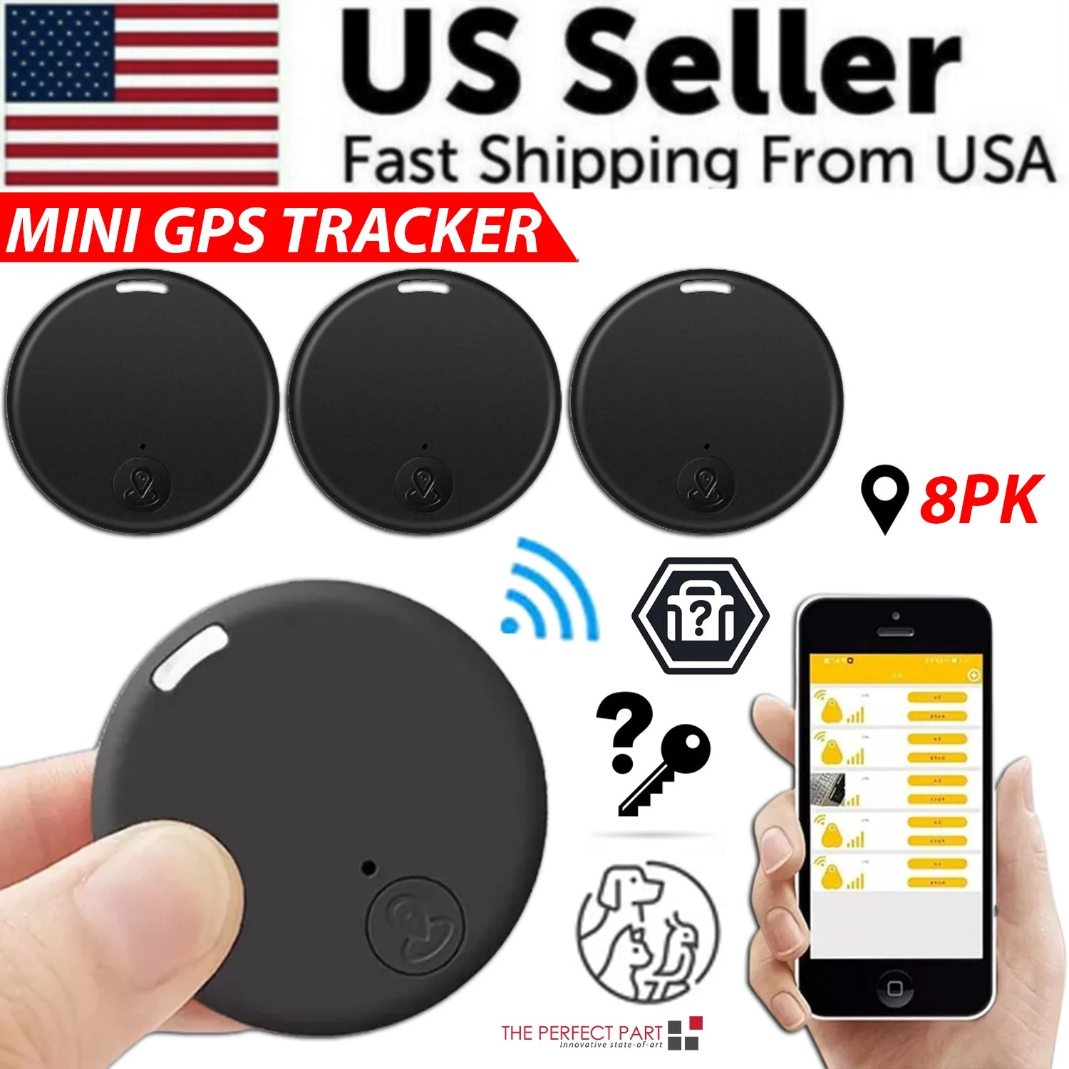 Bluetooth Mini GPS Tracking Air Key Tag Child Pet Finder