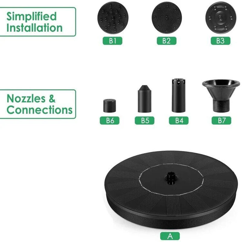Solar Power Bird Bath Fountain Pump Upgrade 1.4W with 4 Nozzle
