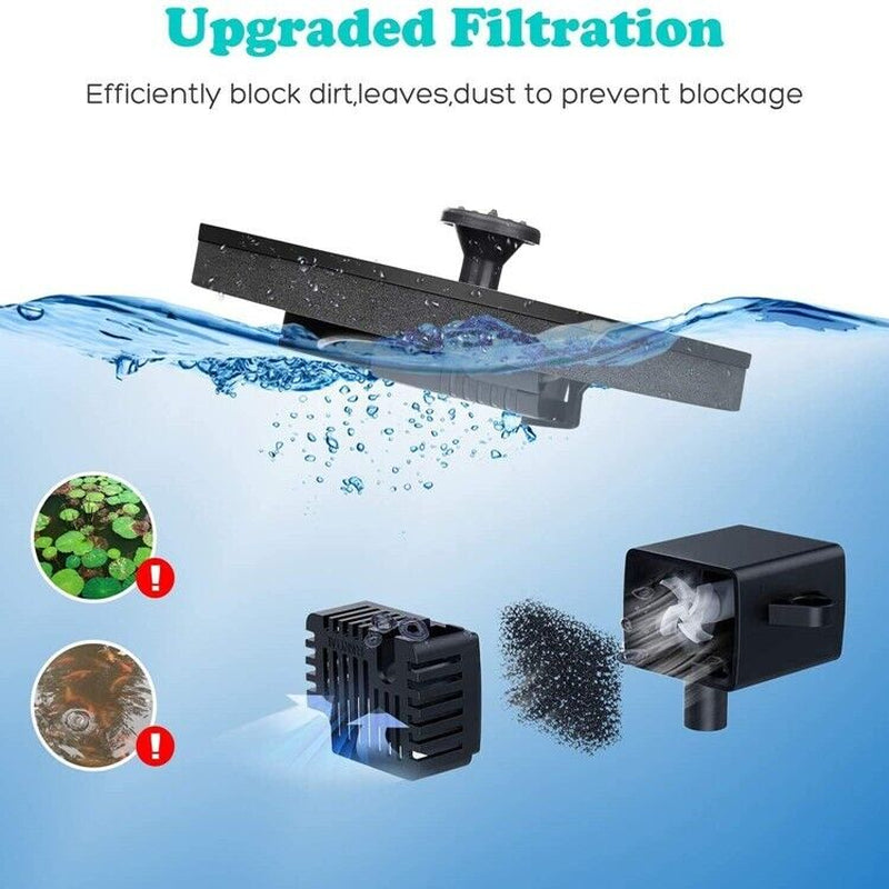 Solar Power Bird Bath Fountain Pump Upgrade 1.4W with 4 Nozzle