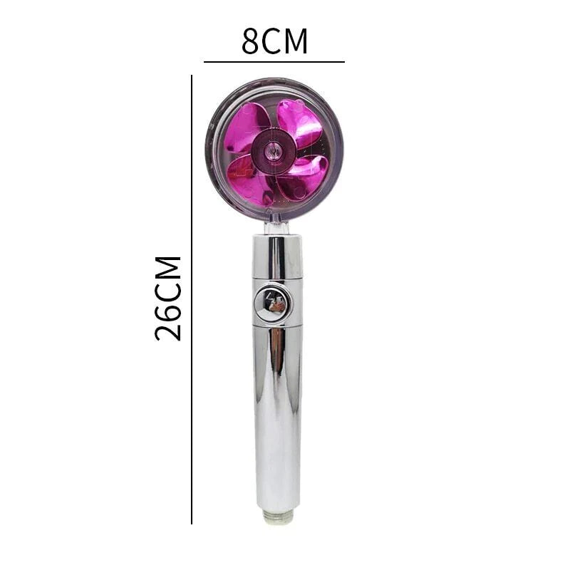 High Pressure Shower Head Adjustable 360° Rotation Turbine Water Saving 
