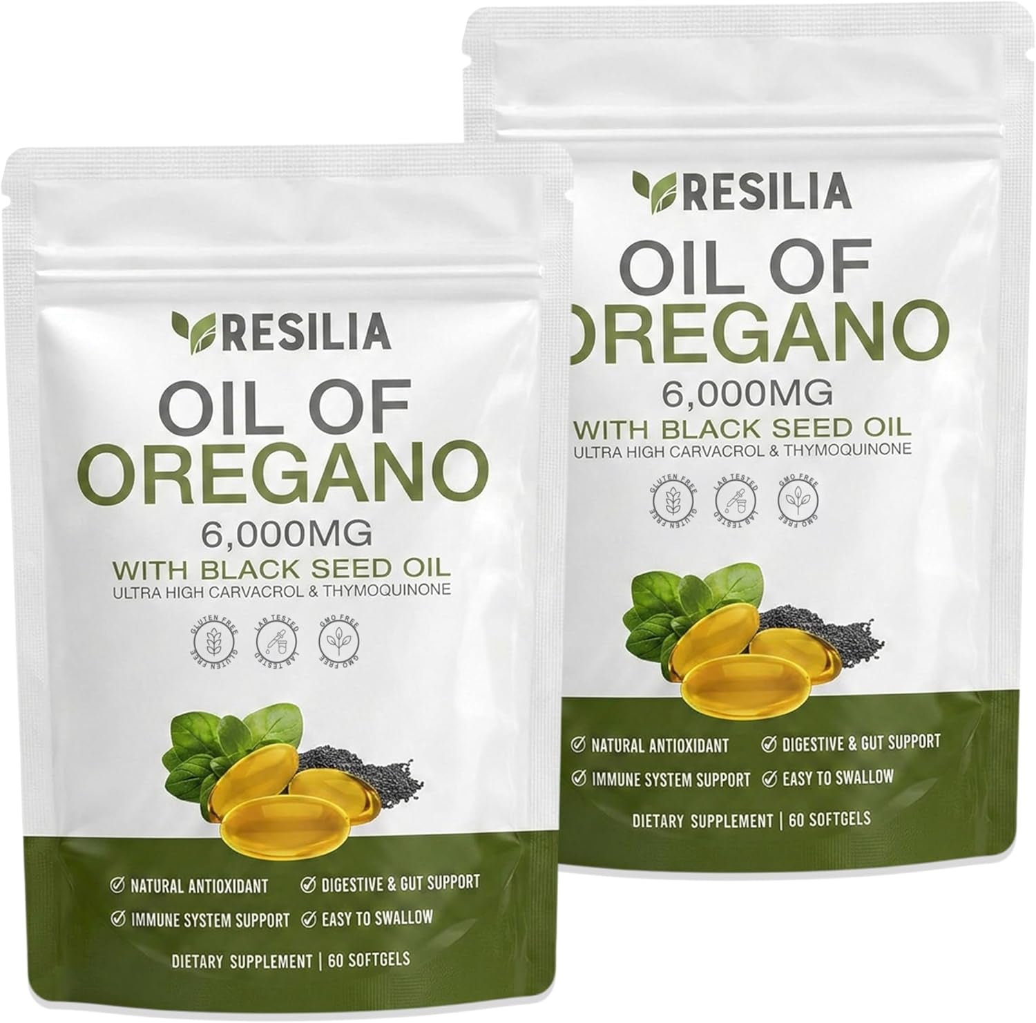 Softgels with Black Seed Oil – 300Mg Oregano Extract & 200Mg Black Seed Oil per Serving – Non-Gmo, Gluten-Free Softgels – 180 Count (Pack of 3)
