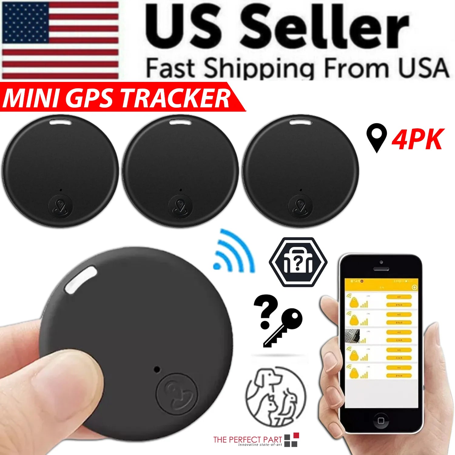 Bluetooth Mini GPS Tracking Air Key Tag Child Pet Finder